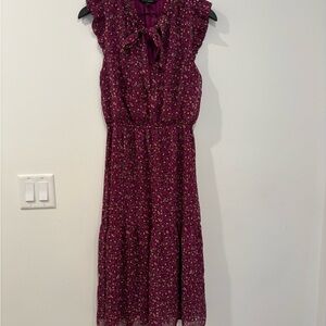 Banana Republic Purple Floral Midi Dress